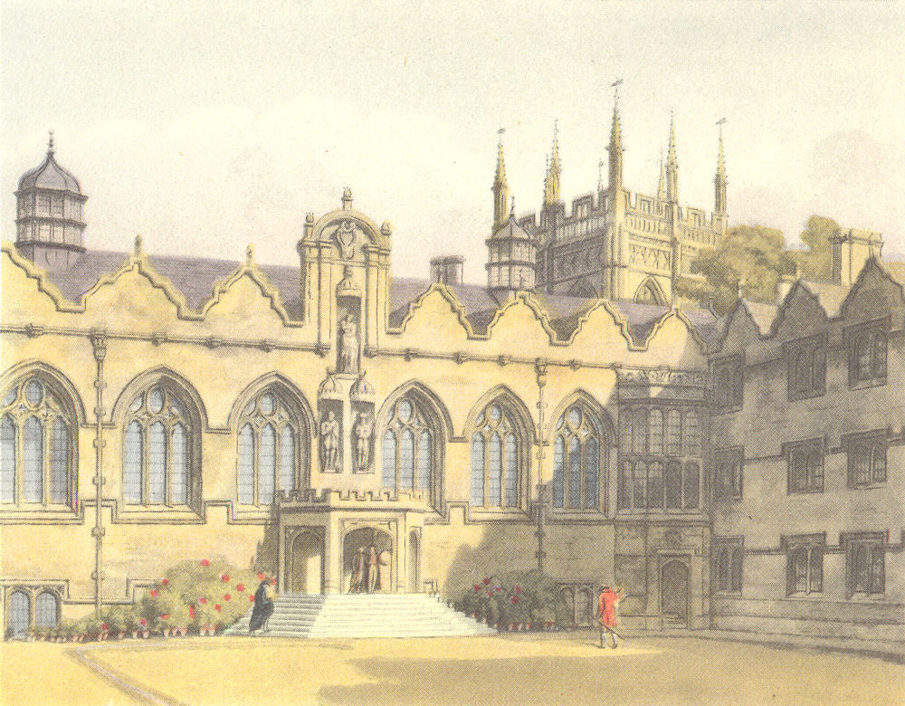 OXFORD. Oriel College 1954 old vintage print picture